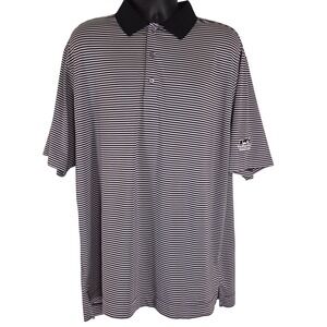 FootJoy Golf Polo Shirt Black Gray Striped The Bear Trace Harrison Bay Mens XL